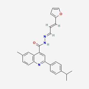 molecular formula C27H25N3O2 B5851647 N'-[3-(2-furyl)-2-propen-1-ylidene]-2-(4-isopropylphenyl)-6-methyl-4-quinolinecarbohydrazide 