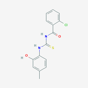 molecular formula C15H13ClN2O2S B5851688 2-chloro-N-{[(2-hydroxy-4-methylphenyl)amino]carbonothioyl}benzamide 