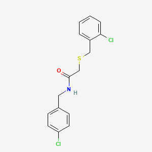 molecular formula C16H15Cl2NOS B5851709 N-(4-chlorobenzyl)-2-[(2-chlorobenzyl)thio]acetamide 