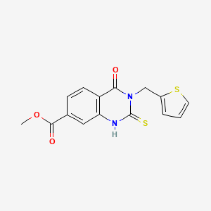 molecular formula C15H12N2O3S2 B5851756 methyl 4-oxo-3-(2-thienylmethyl)-2-thioxo-1,2,3,4-tetrahydro-7-quinazolinecarboxylate 