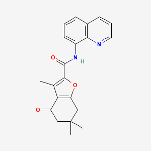 molecular formula C21H20N2O3 B5851768 3,6,6-trimethyl-4-oxo-N-quinolin-8-yl-4,5,6,7-tetrahydro-1-benzofuran-2-carboxamide 