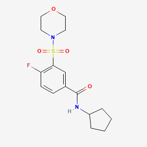 molecular formula C16H21FN2O4S B5851801 N-cyclopentyl-4-fluoro-3-(4-morpholinylsulfonyl)benzamide 