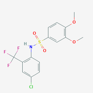 molecular formula C15H13ClF3NO4S B5851830 N-[4-chloro-2-(trifluoromethyl)phenyl]-3,4-dimethoxybenzenesulfonamide 