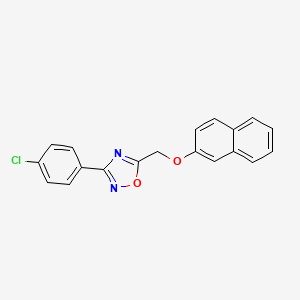molecular formula C19H13ClN2O2 B5851831 3-(4-chlorophenyl)-5-[(2-naphthyloxy)methyl]-1,2,4-oxadiazole 