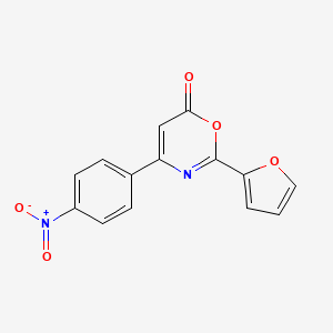 molecular formula C14H8N2O5 B5851849 2-(2-furyl)-4-(4-nitrophenyl)-6H-1,3-oxazin-6-one 