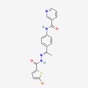 molecular formula C19H15BrN4O2S B5851875 N-(4-{N-[(5-bromo-2-thienyl)carbonyl]ethanehydrazonoyl}phenyl)nicotinamide 