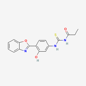 molecular formula C17H15N3O3S B5851898 N-({[4-(1,3-benzoxazol-2-yl)-3-hydroxyphenyl]amino}carbonothioyl)propanamide 