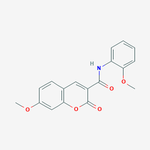 molecular formula C18H15NO5 B5851996 7-methoxy-N-(2-methoxyphenyl)-2-oxo-2H-chromene-3-carboxamide 