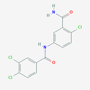 molecular formula C14H9Cl3N2O2 B5852001 2-chloro-5-[(3,4-dichlorobenzoyl)amino]benzamide 