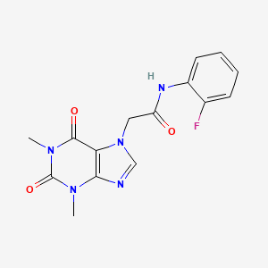 molecular formula C15H14FN5O3 B5852007 2-(1,3-dimethyl-2,6-dioxo-1,2,3,6-tetrahydro-7H-purin-7-yl)-N-(2-fluorophenyl)acetamide 