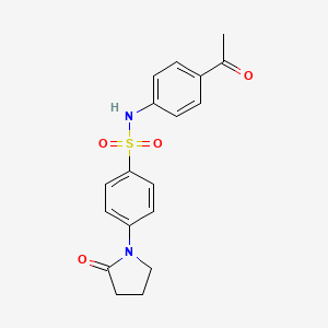 molecular formula C18H18N2O4S B5852026 N-(4-acetylphenyl)-4-(2-oxo-1-pyrrolidinyl)benzenesulfonamide 