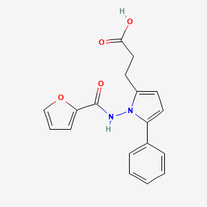 molecular formula C18H16N2O4 B5852043 3-[1-(2-furoylamino)-5-phenyl-1H-pyrrol-2-yl]propanoic acid 