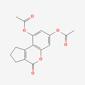 molecular formula C16H14O6 B5852084 4-oxo-1,2,3,4-tetrahydrocyclopenta[c]chromene-7,9-diyl diacetate 