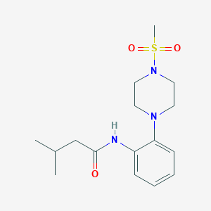 molecular formula C16H25N3O3S B5852089 3-methyl-N-{2-[4-(methylsulfonyl)-1-piperazinyl]phenyl}butanamide 