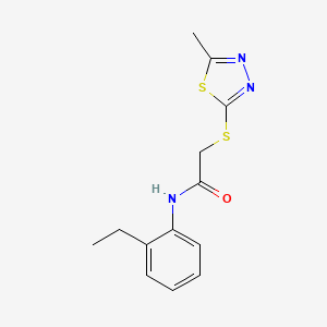 molecular formula C13H15N3OS2 B5852107 N-(2-ethylphenyl)-2-[(5-methyl-1,3,4-thiadiazol-2-yl)thio]acetamide 