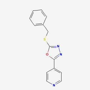 4-[5-(benzylthio)-1,3,4-oxadiazol-2-yl]pyridine