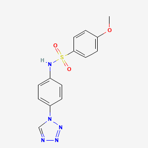 molecular formula C14H13N5O3S B5852125 4-methoxy-N-[4-(1H-tetrazol-1-yl)phenyl]benzenesulfonamide 