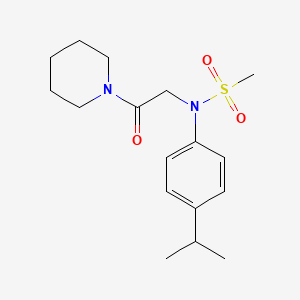 molecular formula C17H26N2O3S B5852158 N-(4-isopropylphenyl)-N-[2-oxo-2-(1-piperidinyl)ethyl]methanesulfonamide 