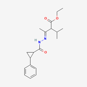 ethyl 2-isopropyl-3-{[(2-phenylcyclopropyl)carbonyl]hydrazono}butanoate