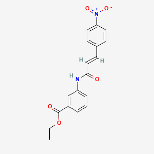 molecular formula C18H16N2O5 B5852184 ethyl 3-{[3-(4-nitrophenyl)acryloyl]amino}benzoate 
