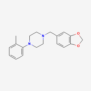 molecular formula C19H22N2O2 B5852249 1-(1,3-benzodioxol-5-ylmethyl)-4-(2-methylphenyl)piperazine 