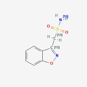 molecular formula C8H8N2O3S B585226 Zonisamide-13C2-15N CAS No. 1188265-58-8