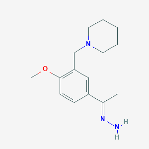 1-[4-methoxy-3-(1-piperidinylmethyl)phenyl]ethanone hydrazone