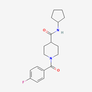 molecular formula C18H23FN2O2 B5852300 N-cyclopentyl-1-(4-fluorobenzoyl)-4-piperidinecarboxamide 