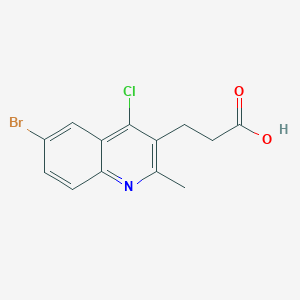 molecular formula C13H11BrClNO2 B5852337 3-(6-bromo-4-chloro-2-methyl-3-quinolinyl)propanoic acid 