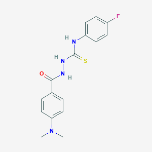 molecular formula C16H17FN4OS B5852386 2-[4-(dimethylamino)benzoyl]-N-(4-fluorophenyl)hydrazinecarbothioamide 