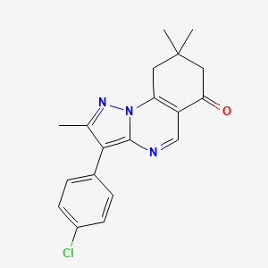 molecular formula C19H18ClN3O B5852399 3-(4-chlorophenyl)-2,8,8-trimethyl-8,9-dihydropyrazolo[1,5-a]quinazolin-6(7H)-one 