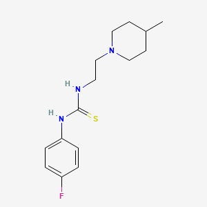 molecular formula C15H22FN3S B5852413 N-(4-fluorophenyl)-N'-[2-(4-methyl-1-piperidinyl)ethyl]thiourea 