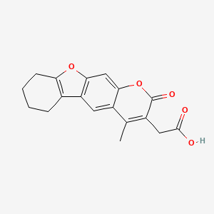 molecular formula C18H16O5 B5852437 (4-methyl-2-oxo-6,7,8,9-tetrahydro-2H-[1]benzofuro[3,2-g]chromen-3-yl)acetic acid 
