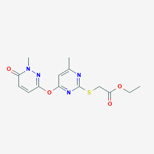 molecular formula C14H16N4O4S B5852441 ethyl ({4-methyl-6-[(1-methyl-6-oxo-1,6-dihydro-3-pyridazinyl)oxy]-2-pyrimidinyl}thio)acetate 