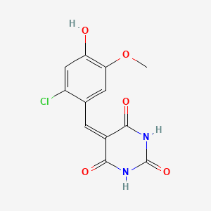 molecular formula C12H9ClN2O5 B5852453 5-(2-chloro-4-hydroxy-5-methoxybenzylidene)-2,4,6(1H,3H,5H)-pyrimidinetrione 