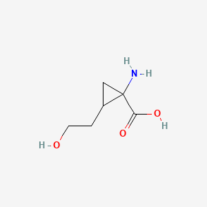 molecular formula C6H11NO3 B585246 1-Amino-2-(2-hydroxyethyl)cyclopropane-1-carboxylic acid CAS No. 153536-18-6