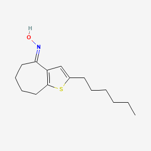 molecular formula C15H23NOS B5852482 2-hexyl-5,6,7,8-tetrahydro-4H-cyclohepta[b]thiophen-4-one oxime 