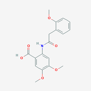 molecular formula C18H19NO6 B5852501 4,5-dimethoxy-2-{[(2-methoxyphenyl)acetyl]amino}benzoic acid 