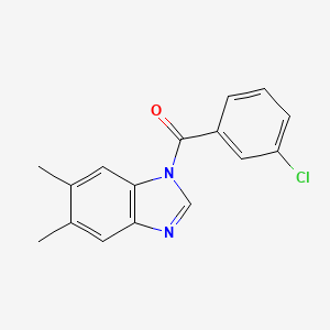 molecular formula C16H13ClN2O B5852538 1-(3-chlorobenzoyl)-5,6-dimethyl-1H-benzimidazole 