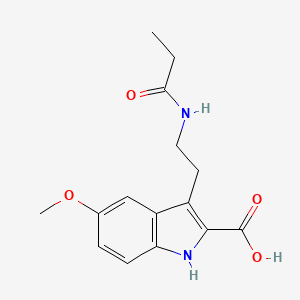 molecular formula C15H18N2O4 B5852574 5-methoxy-3-[2-(propionylamino)ethyl]-1H-indole-2-carboxylic acid 