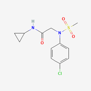 molecular formula C12H15ClN2O3S B5852664 N~2~-(4-chlorophenyl)-N~1~-cyclopropyl-N~2~-(methylsulfonyl)glycinamide 