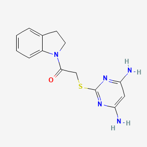 molecular formula C14H15N5OS B5852674 2-{[2-(2,3-dihydro-1H-indol-1-yl)-2-oxoethyl]thio}-4,6-pyrimidinediamine 