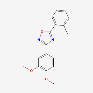 molecular formula C17H16N2O3 B5852678 3-(3,4-dimethoxyphenyl)-5-(2-methylphenyl)-1,2,4-oxadiazole 