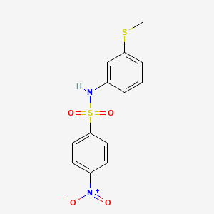 molecular formula C13H12N2O4S2 B5852680 N-[3-(methylthio)phenyl]-4-nitrobenzenesulfonamide 