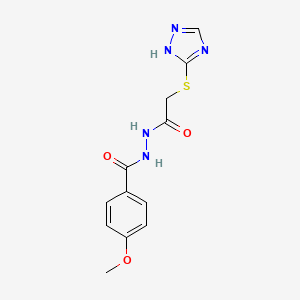 molecular formula C12H13N5O3S B5852695 4-methoxy-N'-[(1H-1,2,4-triazol-5-ylthio)acetyl]benzohydrazide 