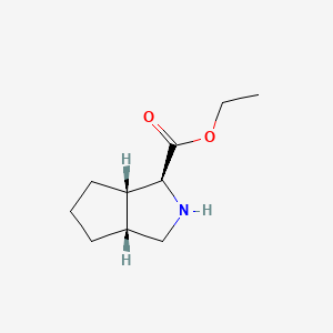 molecular formula C10H17NO2 B585275 (1S,3aR,6aS)-Ethyl octahydrocyclopenta[c]pyrrole-1-carboxylate CAS No. 402958-25-2