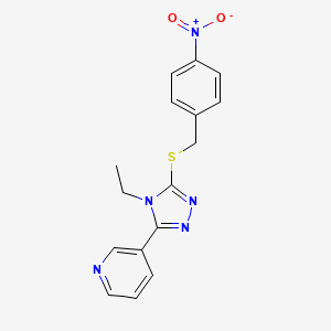 molecular formula C16H15N5O2S B5852756 3-{4-ethyl-5-[(4-nitrobenzyl)thio]-4H-1,2,4-triazol-3-yl}pyridine 