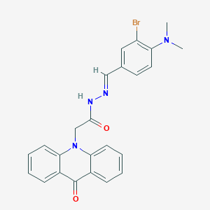 molecular formula C24H21BrN4O2 B5852761 N'-[3-bromo-4-(dimethylamino)benzylidene]-2-(9-oxo-10(9H)-acridinyl)acetohydrazide 