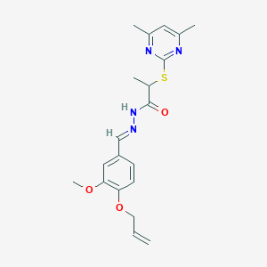 molecular formula C20H24N4O3S B5852812 N'-[4-(allyloxy)-3-methoxybenzylidene]-2-[(4,6-dimethyl-2-pyrimidinyl)thio]propanohydrazide 