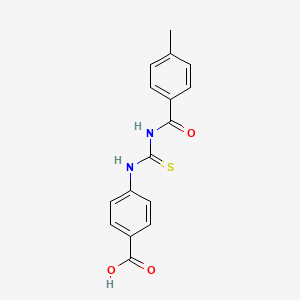 molecular formula C16H14N2O3S B5852824 4-({[(4-methylbenzoyl)amino]carbonothioyl}amino)benzoic acid 